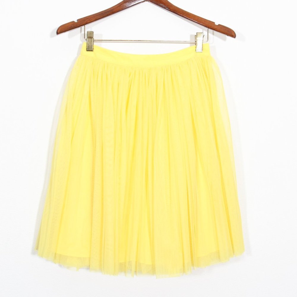 ASOS Yellow Tulle Knee Length Skirt Size 2 - Picture 1 of 10